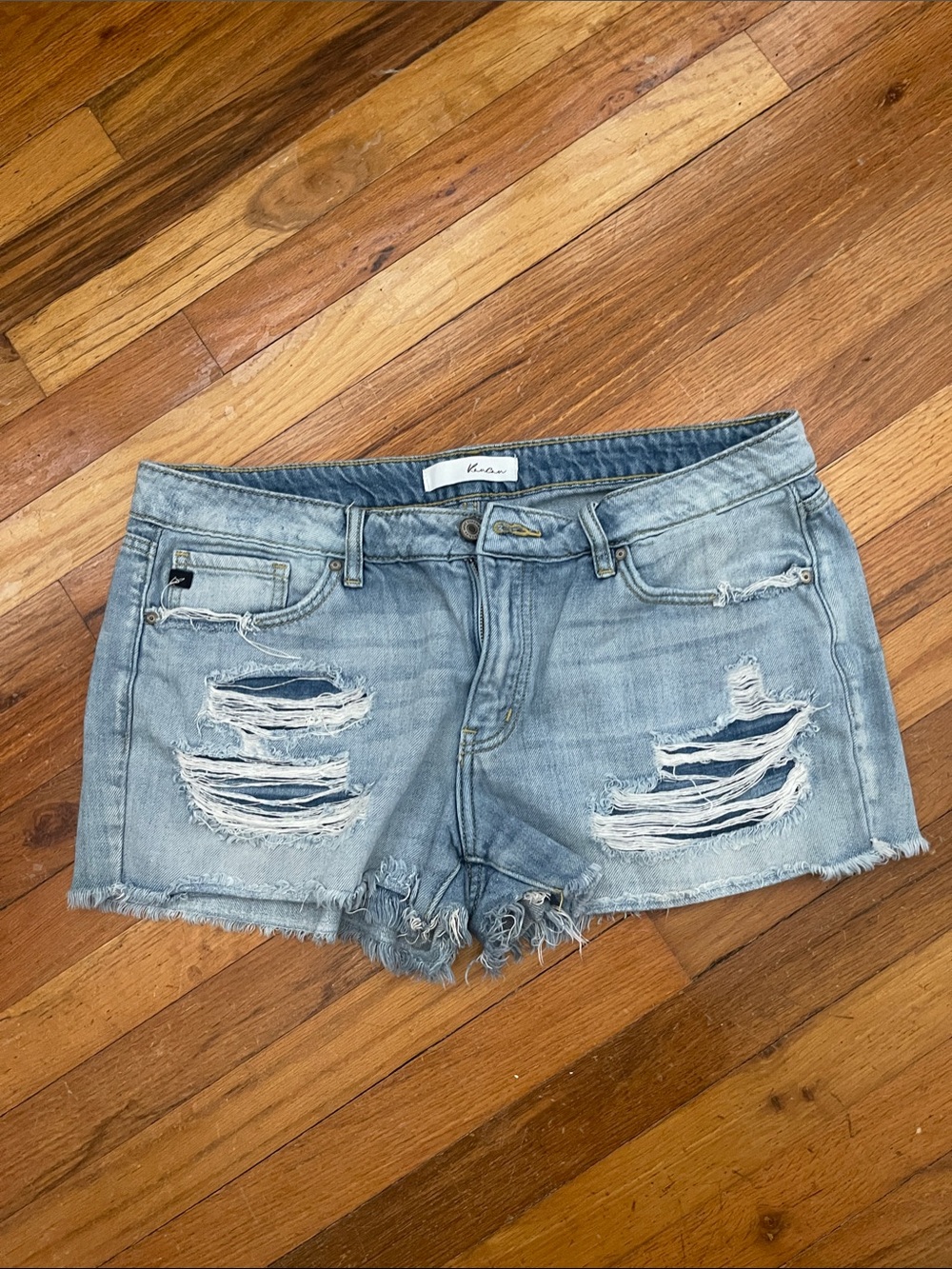 Kan Can Distressed Denim Shorts 13/30